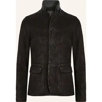 Allsaints Pánská Kožená Bunda Survey, tmavě šedá, 50