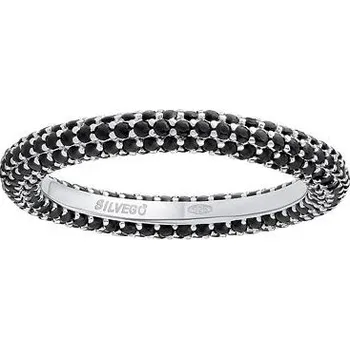 Prsten Stříbrný prsten Cleolynd s černými Brilliance Zirconia velikost obvod 59 mm JJJ1401RB-obvod 59 mm