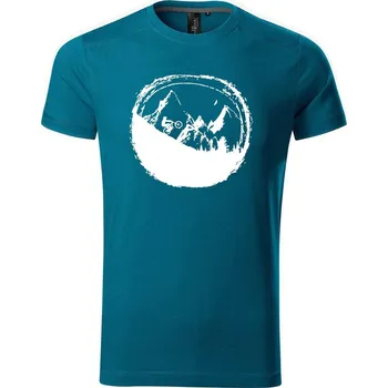 Pánské tričko DOBRÝ TRIKO Pánské tričko Hory a kolo Velikost: 2XL, Barva: Petrolejová