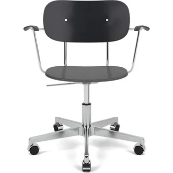 Audo Copenhagen Kancelářská židle Co Task Chair s područkami, polished aluminium/black oak