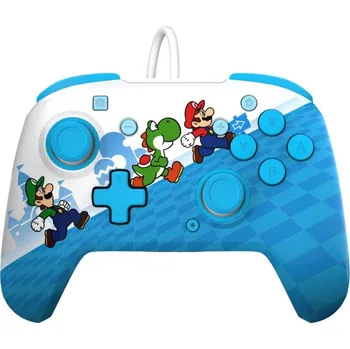Gamepad PDP Rematch Mario Escape, Drátový Gamepad pro Nintendo Switch, bílo-modrý
