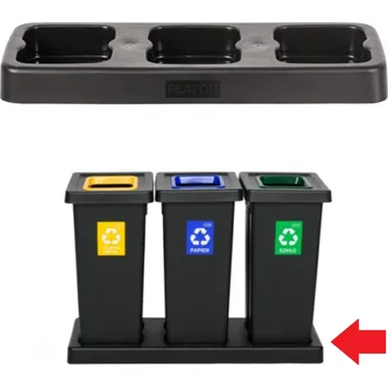 Odpadkový koš IGOTREND Igotrend, 824001 Podstavec UH FIT BIN 3 x 75 l černý