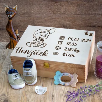 Dárkový potravinový koš Darbox - Dárek k narození dítěte chlapeček