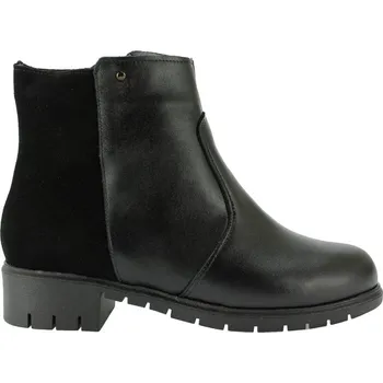 Dámská zimní obuv Dámské zimní kotníkové boty kožené De Plus černé 9821-K-LARA zateplené na široké chodidlo - 39