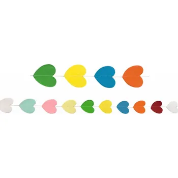 Girlanda papírová - barevná srdíčka, 300x5cm (zn. AndělPrerov)