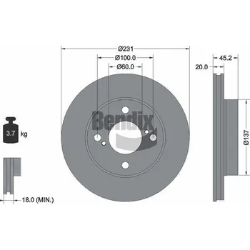 Brzdový kotouč Brzdový kotouč BENDIX Braking BDS2119