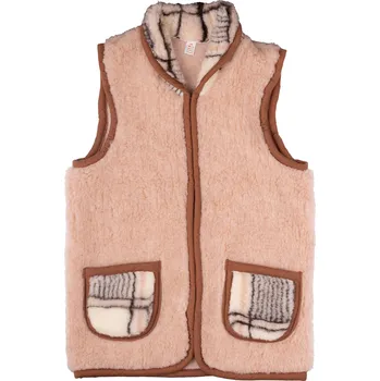 Dámská vesta Vesta s ovčí vlny se zipsem a límec
