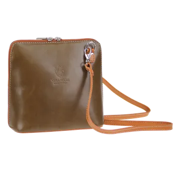 Kabelka NovaKabelka.cz Kožená italská crossbody kabelka Grana Taupe Scura Camel