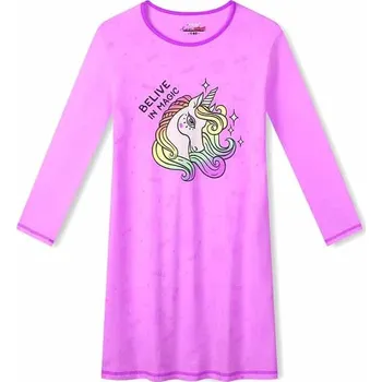 Dívčí pyžamo DÍVČÍ NOČNÍ KOŠILE MN3774 VELIKOSTI 134-164 Velikost: 146, Barva: Fialová