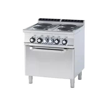 Sporák RM GASTRO Sporák elektrický se statickou elektrickou troubou GN 2/1 - 4x plotýnka 400 V | RM - CF4-78ET