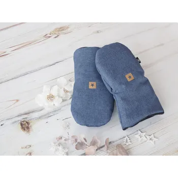 Rukávník Rukavice na kočárek (Jeans Melange, černý fleece)