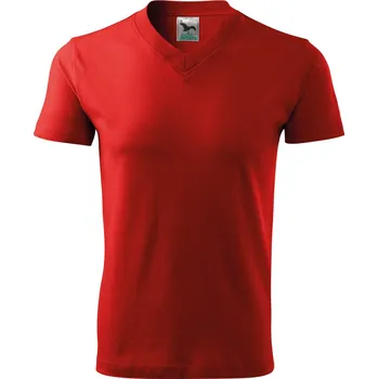 Pánská móda Malfini Heavy V-neck 160 Unisex triko 102 červená S