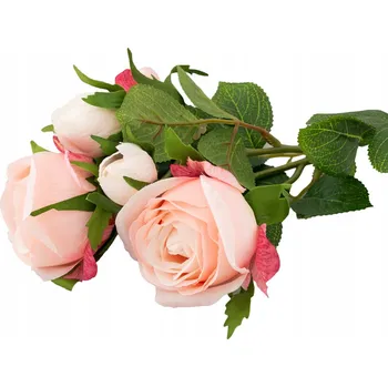 umělá květina UMĚLÉ RŮŽE růžové, výška 39 Cm