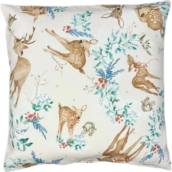 Dekorativní polštářek Mimilove Náhradní oboustranný potah na polštářek 40x40 cm Zimní krajina Limited Edition