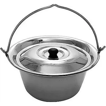 Outdoor vaření Gulášový kotlík LUX 1,2 mm nerez s poklicí 10 l (kotlík na guláš s poklicí nerezový LUX 1,2 mm, pro pravidelné vaření na otevřeném ohni)