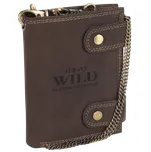 Pánská kožená peněženka s řetízkem Barva: Hnědá