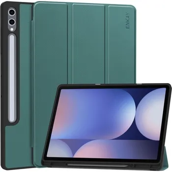 Pouzdro na tablet ENKAY 93094 ENKAY LEATHER Zaklápěcí obal pro Samsung Galaxy Tab S10 Ultra zelený