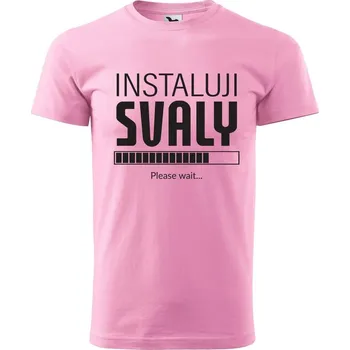 Pánské tričko DOBRÝ TRIKO Pánské tričko s potiskem Instaluji svaly Velikost: S, Barva: Růžová