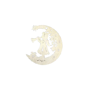 Vánoční ozdoba DCH Vánoční ozdoba Andílek s trumpetou měsíc