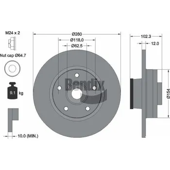 Brzdový kotouč Brzdový kotouč BENDIX Braking BDS1061