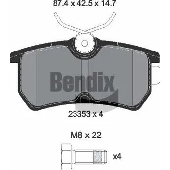 Brzdová destička Sada brzdových destiček, kotoučová brzda BENDIX Braking BPD1364