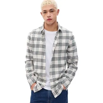 Pánská košile Pánská košile GAP FA23 LS MIDWEIGHT FLANNEL XS Bílá, Zelená