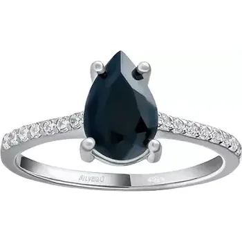 Prsten Stříbrný prsten Steffi s pravým safírem a Brilliance Zirconia velikost obvod 54 mm JJJ1993RSB-obvod 54 mm