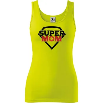 Dámské oblečení DOBRÝ TRIKO Dámské tílko s potiskem Super mom Velikost: 2XL, Barva: Limetková