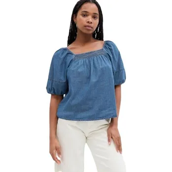 Dámský top GAP V-SS DENIM XXS Modrá