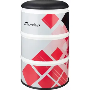 PORSCHE Barrel seat Turbo No.1 Sedák barová stolička barel v barvách sportovního vozu červená (Stylové sudové sedadlo Porsche s vysoce kvalitní fólií. Vhodné pro vnitřní i venkovní použití)
