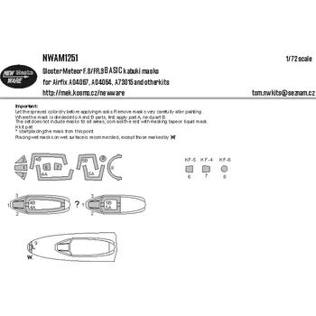 Plastikový model New Ware 1/72 Mask Gloster Meteor F.8/FR.9 BASIC (AIRFIX)