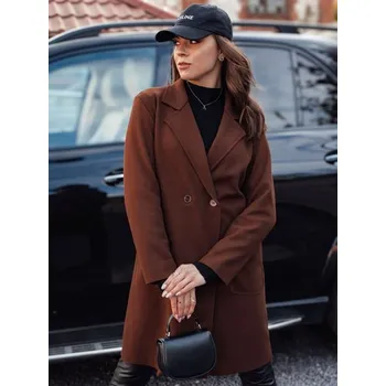 Dámský kabát Dstreet Dlouhý dámský čokoládový oversize kabát Linnore