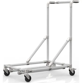 Manipulační podvozek s madlem 24041936 [šedá + stříbrné spojky] Vyberte barvu konstrukce:: nerez + stříbrné spojky