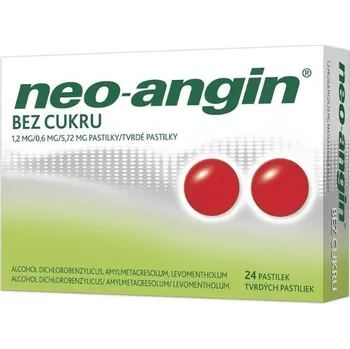 Lék na bolest, zánět a horečku Neo-angin bez cukru 1.2mg/0.6mg/5.72mg pastilka 24