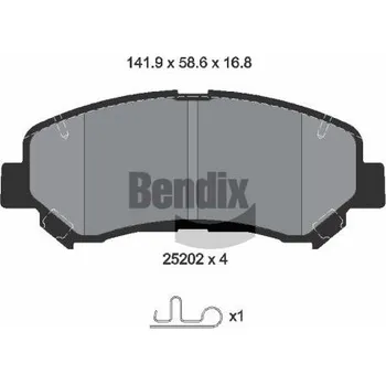 Brzdová destička Sada brzdových destiček, kotoučová brzda BENDIX Braking BPD1143