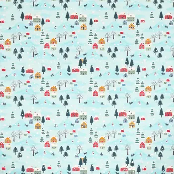 ubrus Ubrus modrý - barevný vánoční vzor, 100% polyester, 80 x 80 cm