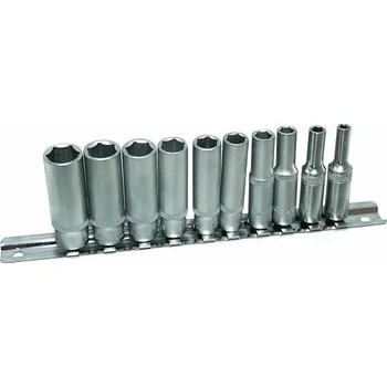 Nástrčné hlavice 6hranné 1/4", 4 - 13 mm, sada 10 kusů na liště - ASTA