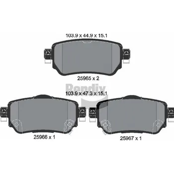 Brzdová destička Sada brzdových destiček, kotoučová brzda BENDIX Braking BPD1165