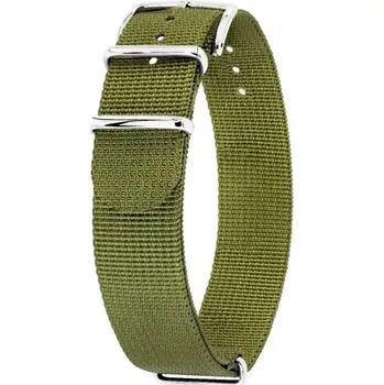 Řemínek na hodinky Řemínek Hirsch NATO Rush Recycle - zelený - 22 mm - XL - Prodloužená délka + 5 let záruka a dárek ZDARMA