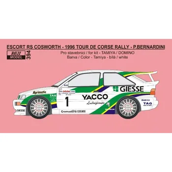 Plastikový model Reji model 1/24 Transkit Escort RS Cosworth Tour d.Corse 1996