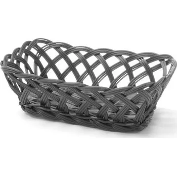 Servírovací stolek Košík pletený, HENDI, obdélníkový, Černá, 225x150x(H)65mm