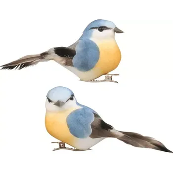 Ptáčci na klipu modro-žlutí 9 cm, 2 ks 4402