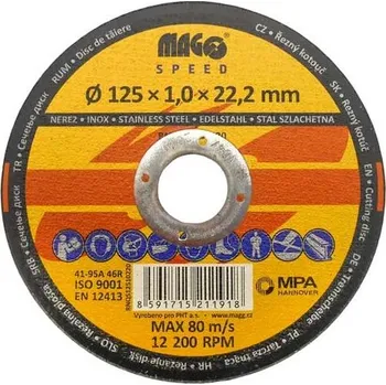 Řezný kotouč Řezný kotouč na nerez 125x1,0x22,0mm MAGG SPEED