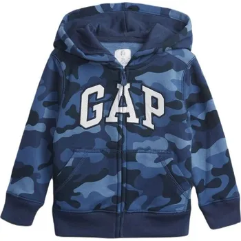 Chlapecká mikina Dětská mikina GAP V-PRNT 4y Modrá, Bílá