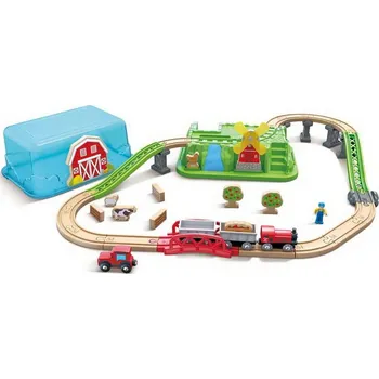 Vláček a vláčkodráha Vláčkodráha Hape - V úložném boxu, Vlak v přírodě, 41 dílů