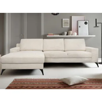 Sedací souprava Rohová sedací souprava Cannes, světle béžová strukturovaná látka