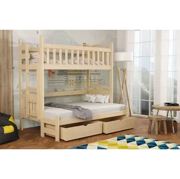 Dětská postel Patrová postel s rozšířeným spodním lůžkem 003 90/140 x 200 cm - více odstínů