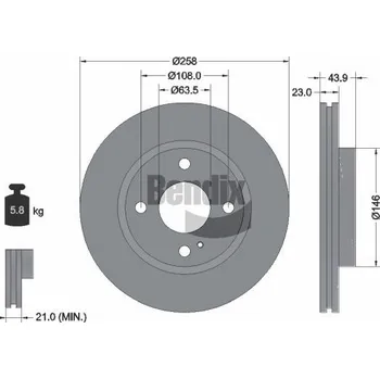 Brzdový kotouč Brzdový kotouč BENDIX Braking BDS1023HC
