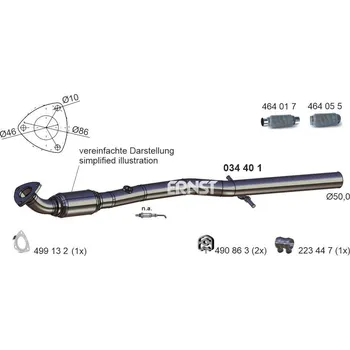 Výfukový systém Výfuková trubka ERNST 034401