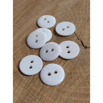 Knoflík Knoflík dvoudírkový lesklý barva bílá
